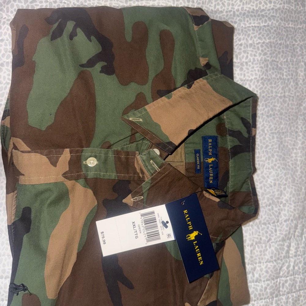 Ralph Lauren Polo Camo Button Down LS Shirt NWT